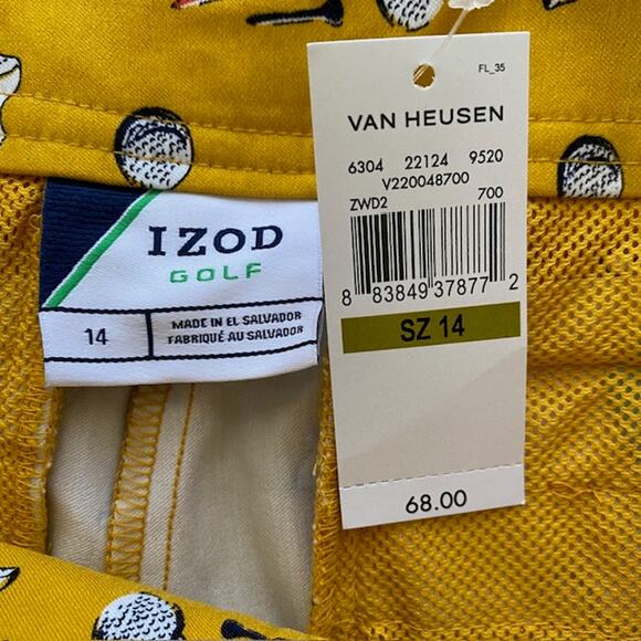 IZOD Golf Pedal Pushers Pants Cropped Capri Mustard Yellow Retro Women 14 NWT - Picture 6 of 14